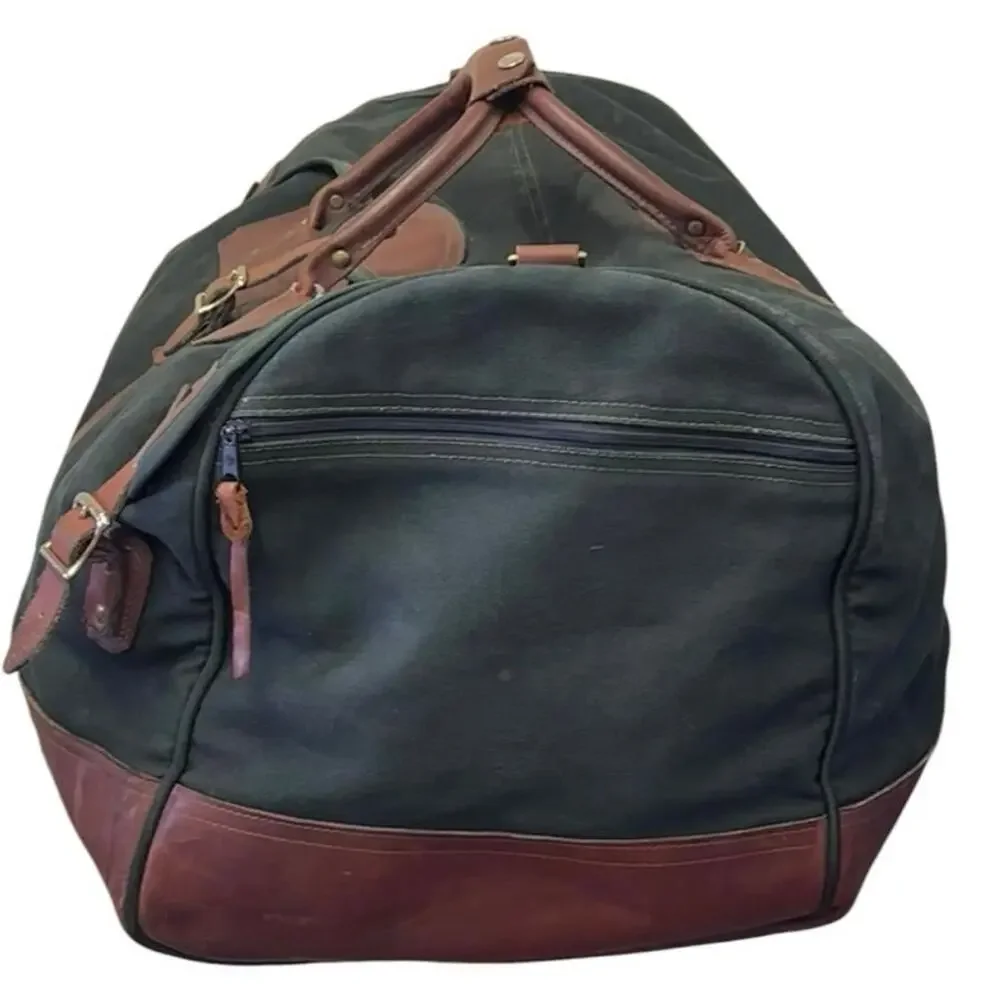 Vintage Orvis Battenkill Canvas Leather Duffle Weekender Bag USA